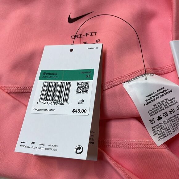 Nike Women’s Pink Tight Fit Mid-Rise 7” Length Dri-fit Shorts Sz XL - Picture 8 of 8